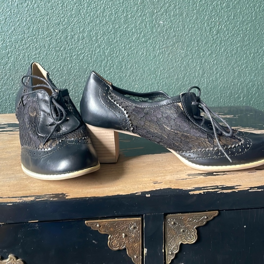 Lace up Oxford heels